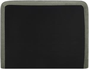 Meridian Furniture Fira King Upholstered Bed with Curved Headboard and Plush Fabric for Modern Bedroom Style Green Chenille Fabric B1222Green-K