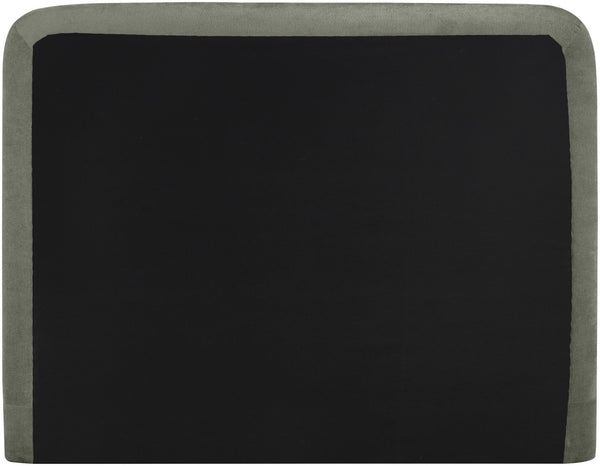 Meridian Furniture Fira King Upholstered Bed with Curved Headboard and Plush Fabric for Modern Bedroom Style Green Chenille Fabric B1222Green-K