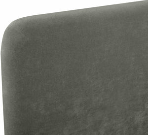 Meridian Furniture Fira Upholstered Twin Bed Soft Curved Headboard for Modern and Contemporary Bedrooms Green Chenille Fabric B1222Green-T
