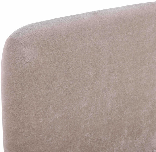 Meridian Furniture Fira Upholstered Full Bed with Curved Headboard and Tailored Frame for Modern Bedrooms Taupe Chenille Fabric B1222Taupe-F