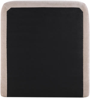 Meridian Furniture Fira Upholstered Twin Bed Soft Curved Headboard for Modern and Contemporary Bedrooms Taupe Chenille Fabric B1222Taupe-T