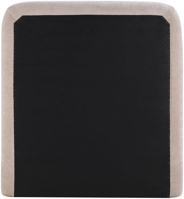 Meridian Furniture Fira Upholstered Twin Bed Soft Curved Headboard for Modern and Contemporary Bedrooms Taupe Chenille Fabric B1222Taupe-T