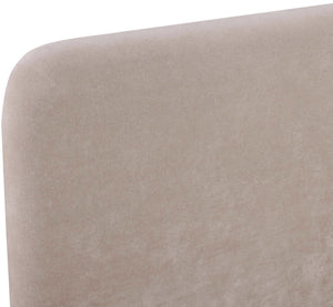 Meridian Furniture Fira Upholstered Twin Bed Soft Curved Headboard for Modern and Contemporary Bedrooms Taupe Chenille Fabric B1222Taupe-T