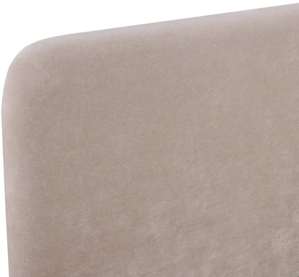 Meridian Furniture Fira Upholstered Twin Bed Soft Curved Headboard for Modern and Contemporary Bedrooms Taupe Chenille Fabric B1222Taupe-T