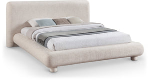 Meridian Furniture Blair Upholstered Full Bed with Curved Headboard for Stylish and Comfortable Modern Bedrooms Beige Polyester Fabric B1234Beige-F