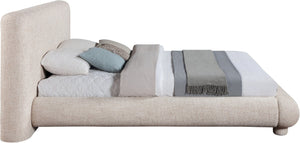 Meridian Furniture Blair Upholstered Full Bed with Curved Headboard for Stylish and Comfortable Modern Bedrooms Beige Polyester Fabric B1234Beige-F