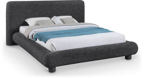 Meridian Furniture Blair Upholstered Full Bed with Curved Headboard for Stylish and Comfortable Modern Bedrooms Black Polyester Fabric B1234Black-F