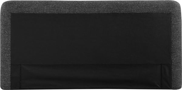 Meridian Furniture Blair Queen Upholstered Bed Curved Headboard Plush Fabric Modern Neutral Bedroom Frame Black Polyester Fabric B1234Black-Q