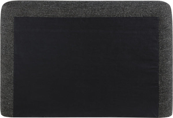 Meridian Furniture Blair Upholstered Twin Bed Rounded Headboard Soft Fabric Frame for Modern Bedroom Decor Black Polyester Fabric B1234Black-T