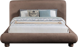Meridian Furniture Blair Upholstered Full Bed with Curved Headboard for Stylish and Comfortable Modern Bedrooms Brown Chenille Fabric B1235Brown-F