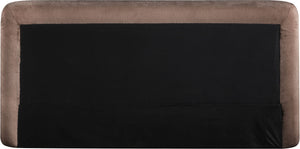 Meridian Furniture Blair Queen Upholstered Bed Curved Headboard Plush Fabric Modern Neutral Bedroom Frame Brown Chenille Fabric B1235Brown-Q