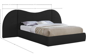 Everest Black Boucle Fabric King Bed B1246Black-K Meridian Furniture