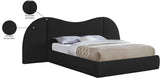 Everest Black Boucle Fabric King Bed B1246Black-K Meridian Furniture