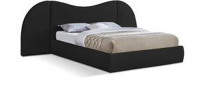 Everest Black Boucle Fabric King Bed B1246Black-K Meridian Furniture