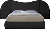 Everest Black Boucle Fabric King Bed B1246Black-K Meridian Furniture