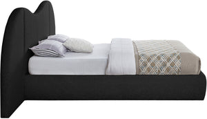 Everest Black Boucle Fabric King Bed B1246Black-K Meridian Furniture