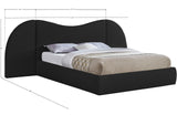 Everest Black Boucle Fabric Queen Bed B1246Black-Q Meridian Furniture