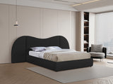 Everest Black Boucle Fabric Queen Bed B1246Black-Q Meridian Furniture