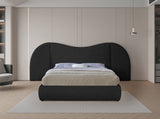 Everest Black Boucle Fabric Queen Bed B1246Black-Q Meridian Furniture