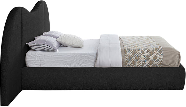 Everest Black Boucle Fabric Queen Bed B1246Black-Q Meridian Furniture