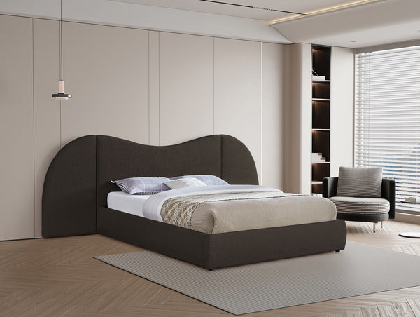 Everest Brown Boucle Fabric Queen Bed B1246Brown-Q Meridian Furniture