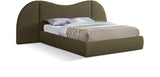 Everest Olive Green Boucle Fabric King Bed B1246Olive-K Meridian Furniture