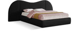 Everest Black Linen Textured Fabric King Bed B1247Black-K Meridian Furniture