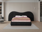 Everest Black Linen Textured Fabric King Bed B1247Black-K Meridian Furniture