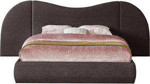 Everest Brown Linen Textured Fabric King Bed B1247Brown-K Meridian Furniture