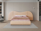 Everest Tan Linen Textured Fabric Queen Bed B1247Tan-Q Meridian Furniture