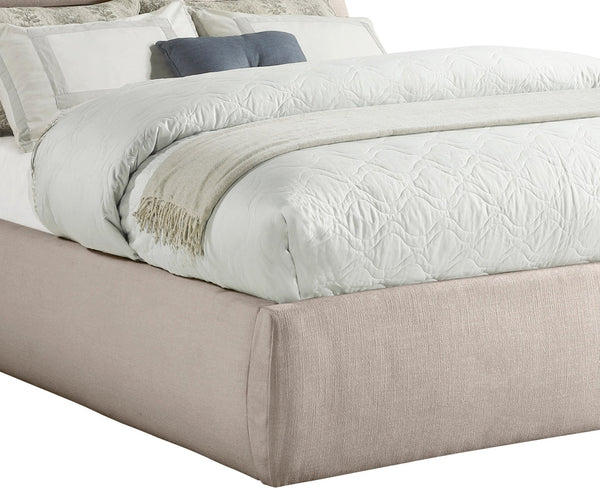 Meridian Furniture Adam Channel Tufted Upholstered Full Bed with Towering Linen Headboard for Bedroom B1255Beige-F90
