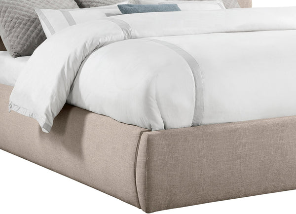 Meridian Furniture Adam Channel Tufted King Bed with Tall Linen Upholstered Headboard for Elegant Bedrooms B1255Beige-K70