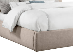 Meridian Furniture Adam Channel Tufted King Bed with Linen Upholstery and Modular Headboard Design B1255Beige-K90