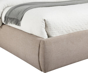 Meridian Furniture Adam Channel Tufted Queen Bed Linen Upholstered Headboard for Modern Bedrooms B1255Beige-Q