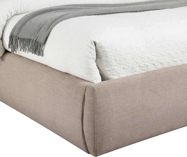Meridian Furniture Adam Channel Tufted Queen Bed Linen Upholstered Headboard for Modern Bedrooms B1255Beige-Q
