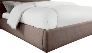 Meridian Furniture Adam Brown Channel Tufted Linen King Bed with Adjustable Modular Headboard Panel B1255Brown-K70