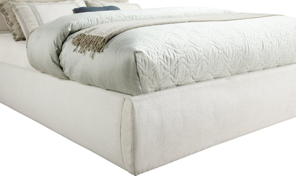Meridian Furniture Adam Channel Tufted Full Platform Bed Cream Linen Upholstery Modular Headboard B1255Cream-F90