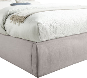 Meridian Furniture Adam Channel Tufted Linen Upholstered Full Bed Modular Headboard Taupe Bedroom B1255Taupe-F