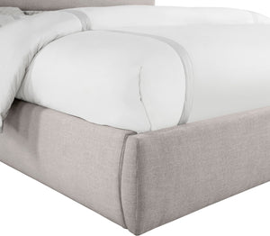 Meridian Furniture Adam Channel Tufted Linen Upholstered King Platform Bed with Adjustable Headboard B1255Taupe-K70