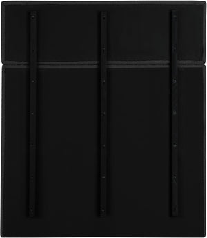 Meridian Furniture Adam Channel Tufted Boucle Platform Full Bed Sculptural Headboard for Modern Rooms B1256Black-F70