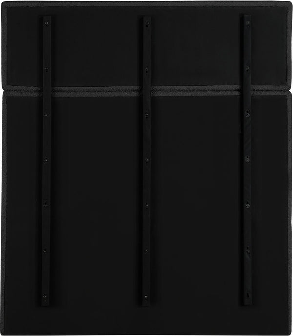 Meridian Furniture Adam Channel Tufted Boucle Platform Full Bed Sculptural Headboard for Modern Rooms B1256Black-F70