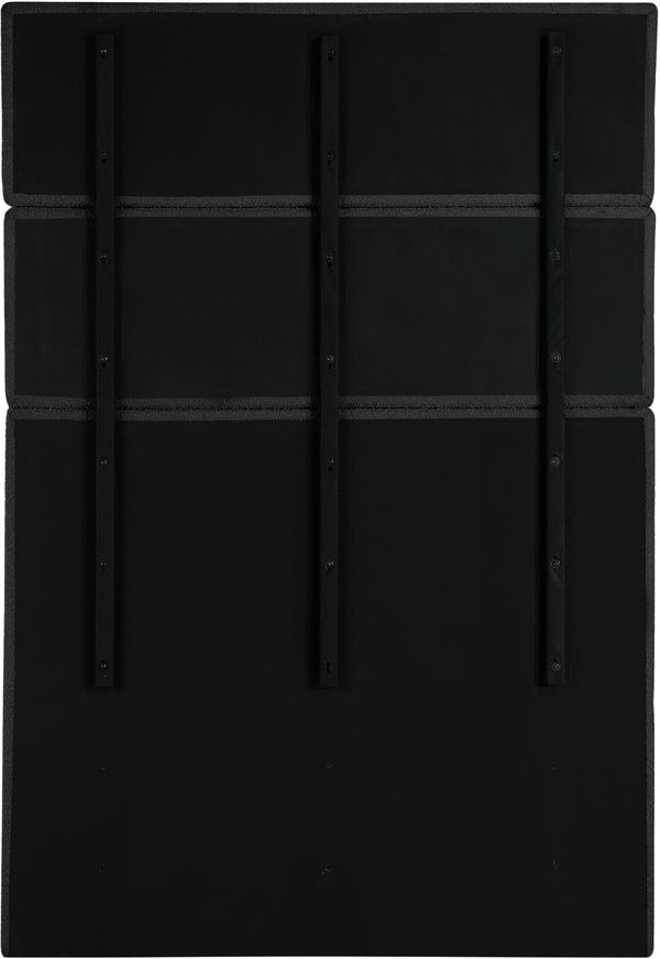 Meridian Furniture Adam Channel Tufted Boucle Upholstered Full Bed with Adjustable Panel Headboard B1256Black-F90