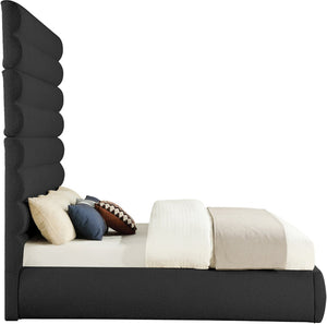 Meridian Furniture Adam Channel Tufted Boucle King Bed with Modular Headboard for Elegant Bedrooms B1256Black-K90