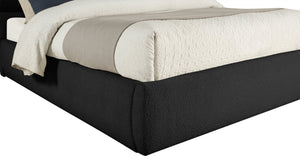 Meridian Furniture Adam Channel Tufted Boucle King Bed with Modular Headboard for Elegant Bedrooms B1256Black-K90