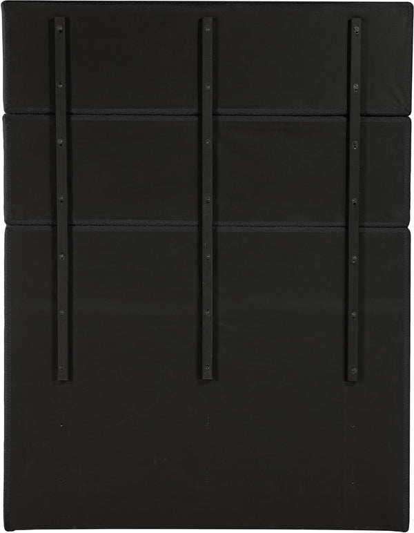 Meridian Furniture Adam Channel Tufted Boucle Queen Bed with Tall Headboard for Bold Bedrooms B1256Black-Q90
