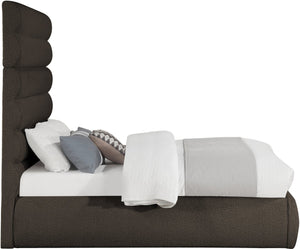 Meridian Furniture Adam Brown Boucle Upholstered Full Bed with Channel Tufted Headboard for Modern Rooms B1256Brown-F70