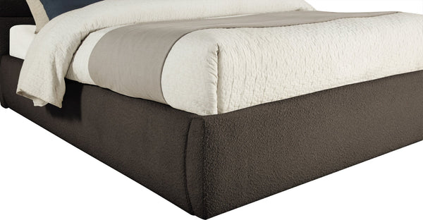 Meridian Furniture Adam Brown Boucle Upholstered Full Bed with Channel Tufted Headboard for Modern Rooms B1256Brown-F70