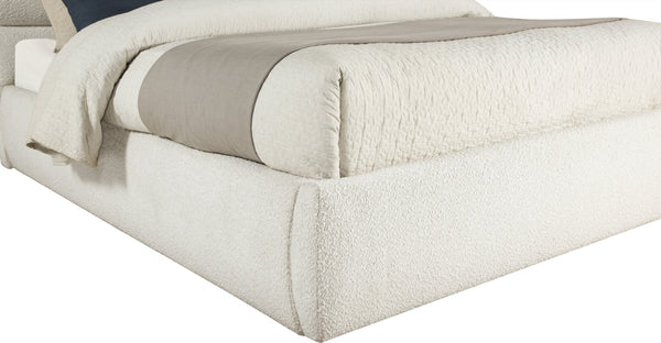 Meridian Furniture Adam Channel Tufted Boucle Upholstered Full Bed with Modular Headboard Design B1256Cream-F
