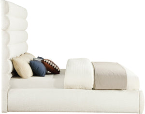Meridian Furniture Adam Channel Tufted Boucle King Bed with Tall Modular Headboard for Master Bedrooms B1256Cream-K70