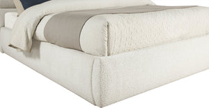 Meridian Furniture Adam Channel Tufted Boucle King Bed with Tall Modular Headboard for Master Bedrooms B1256Cream-K70